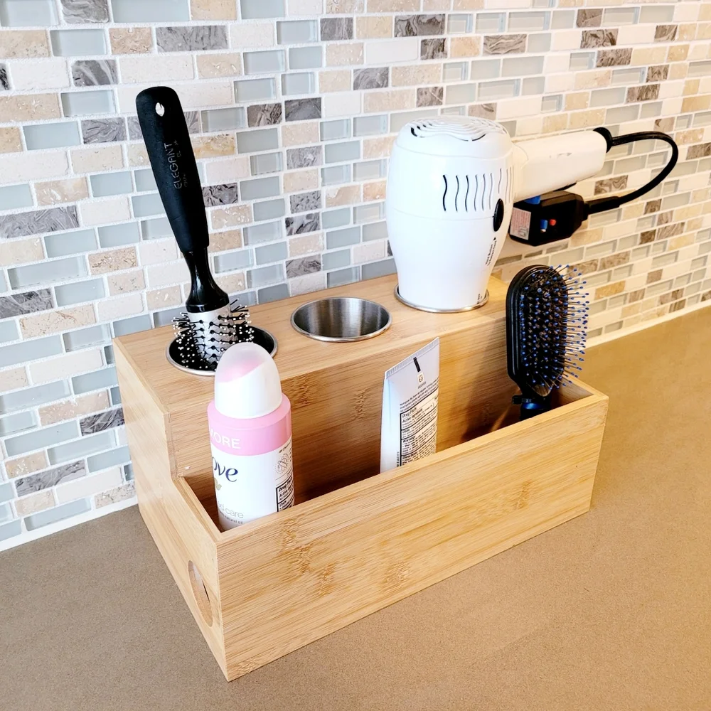Brand new Bamboo Hair accessory Organizer for countertop or wall mounted